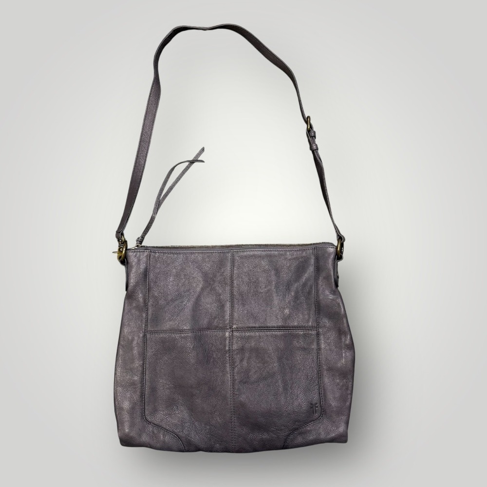 Frye Hobo Bag Slate Gray Pebbled Leather Crossbody